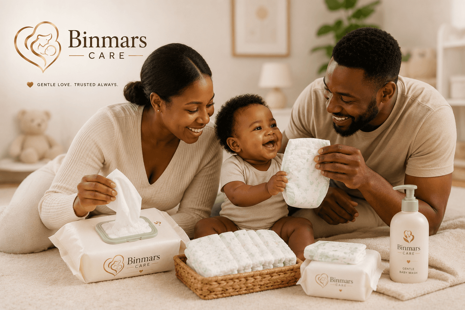 Parent learning about baby skin care